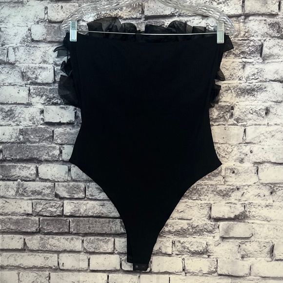 SHEIN Black Decorative Tool Bodysuit Tube Top Size Medium - Picture 3 of 7